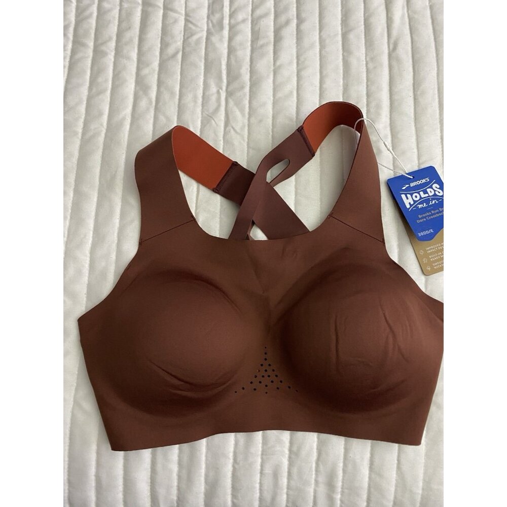Brooks 30DD/E Dare Crossback 2.0 Sports Bra Run Raisin Copper Pullover Wicking - Picture 5 of 10